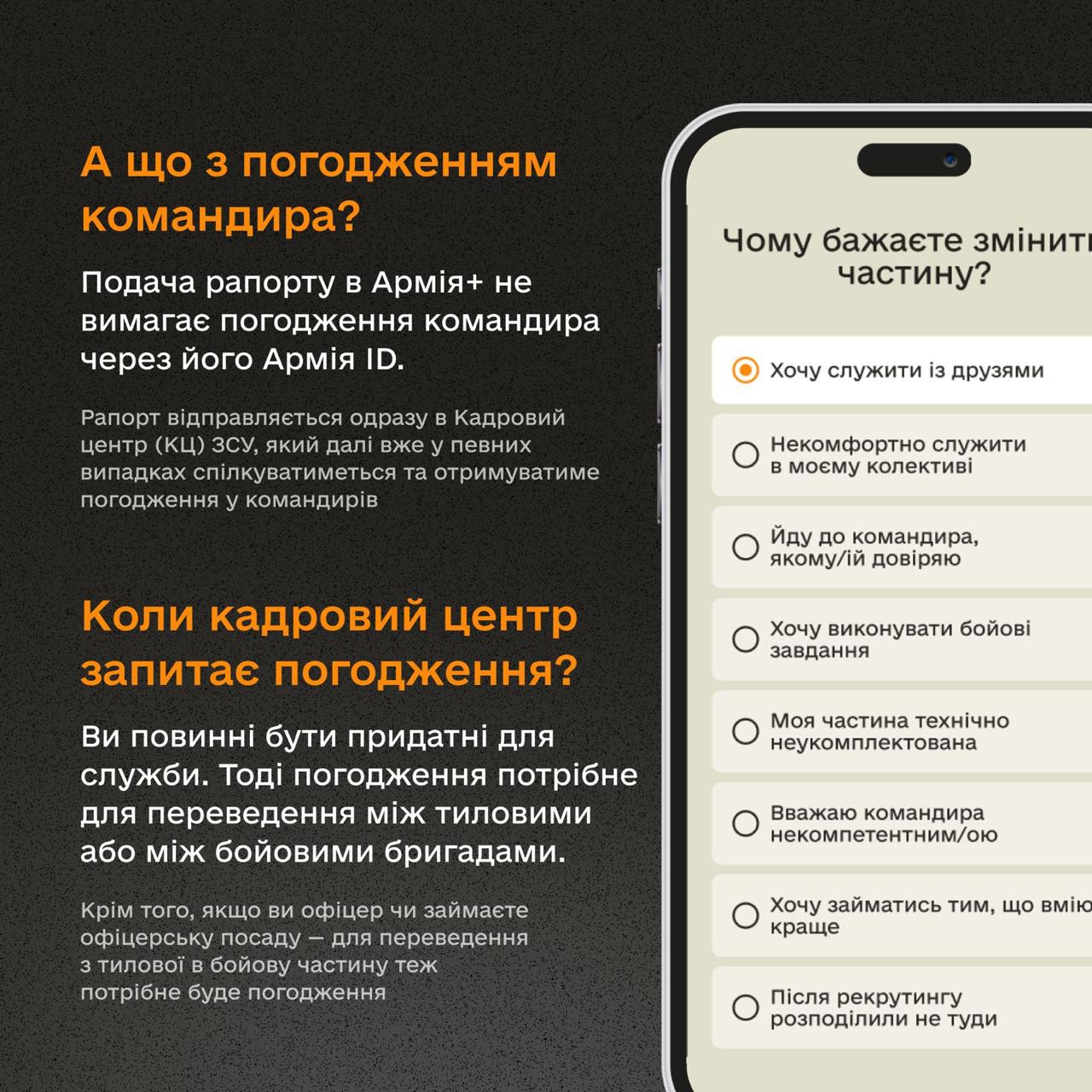 Відсьогодні у застосунку Армія+ можна подати рапорт на зміну місця служби, - Міноборони